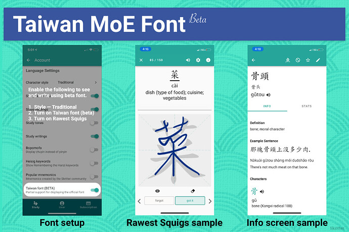 MOE font beta